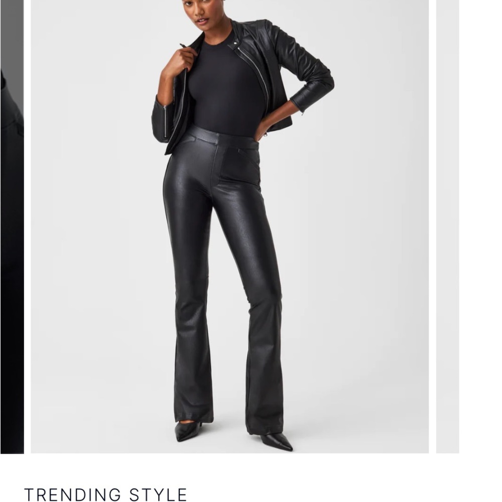 SPANX Black Faux Leather Pants